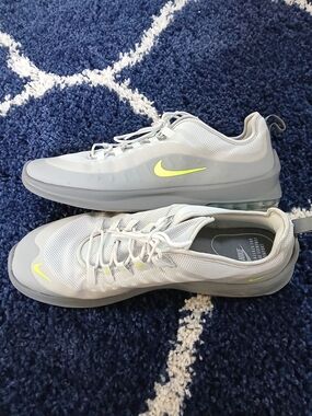 Nike Light Gray and Neon Yellow Athletic Sneakers